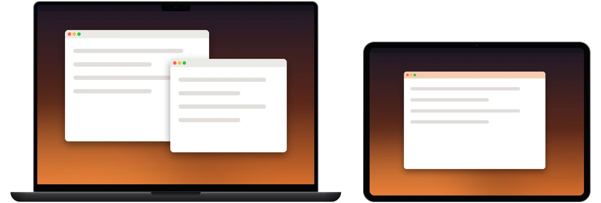 An iPad next to a MacBook as an extended display